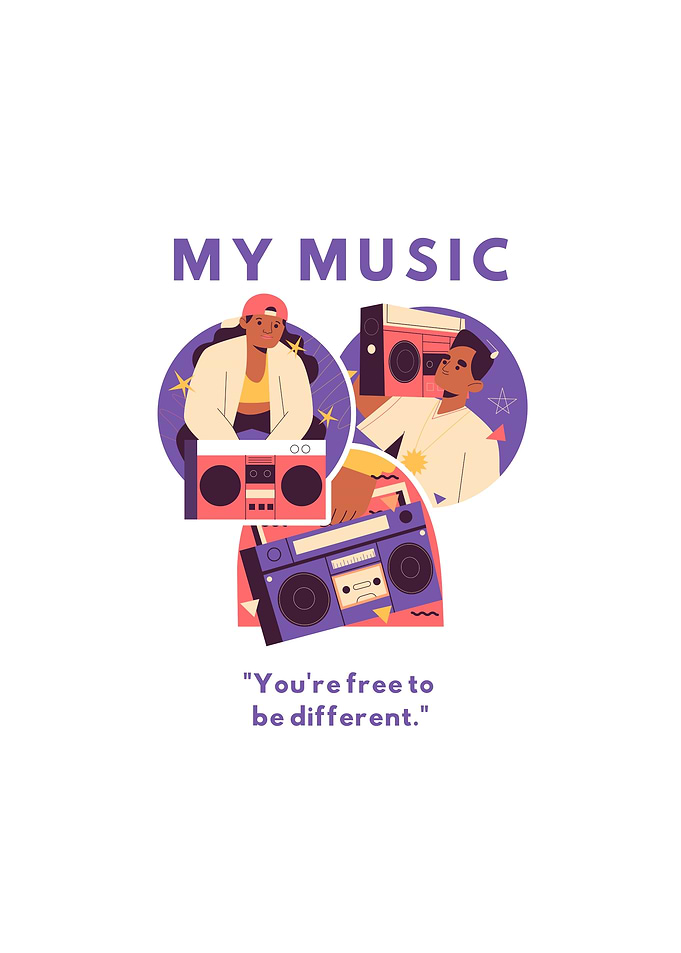 My Music Boombox Illustration