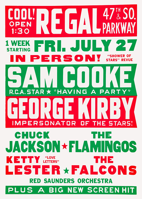 Sam Cooke Concert Poster — retro advertising art on metal