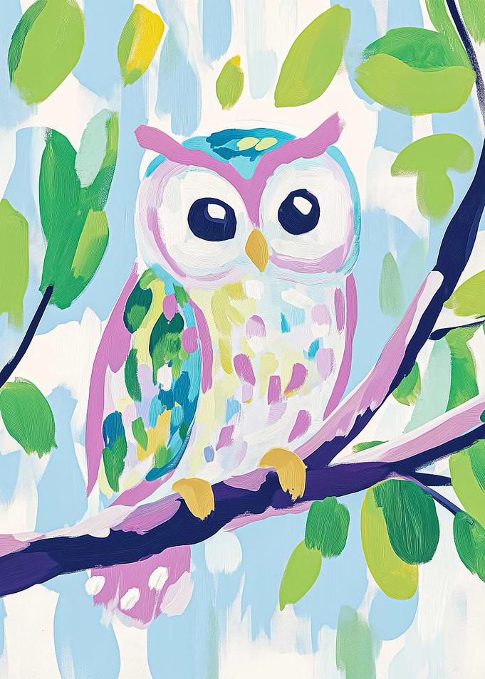 Colorful Owl Painting