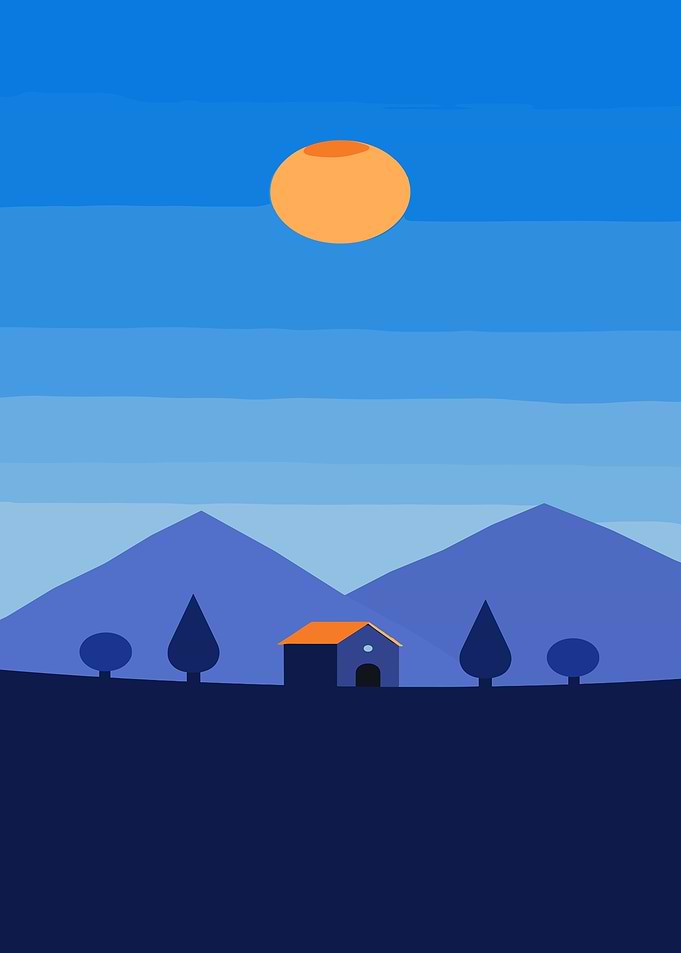 Minimalist Mountain Landscape