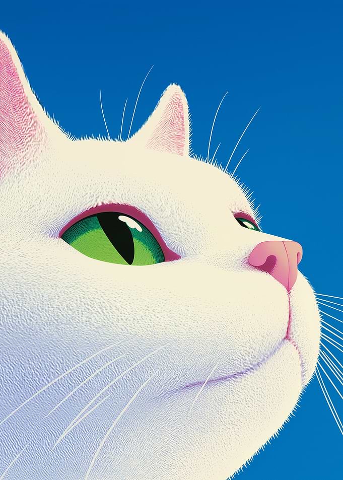 White Cat Portrait