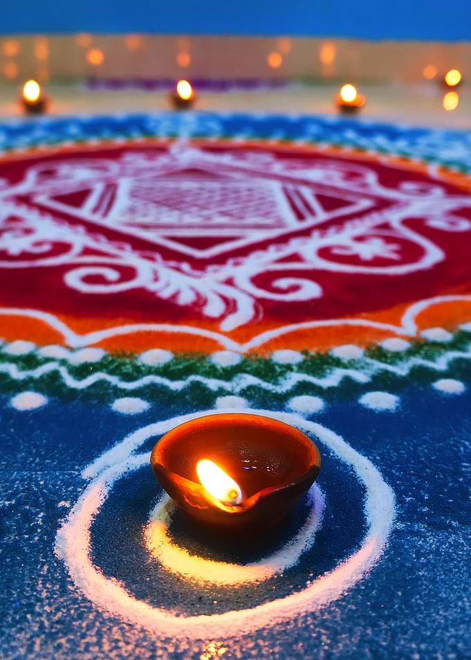 Diwali Diya on Rangoli