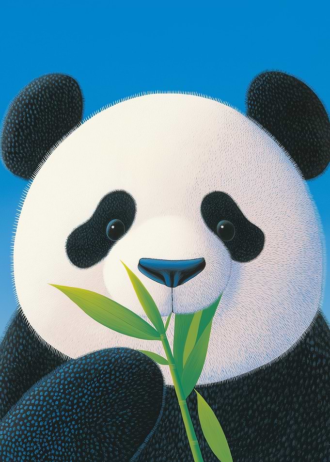 Cute Panda Eating Bamboo