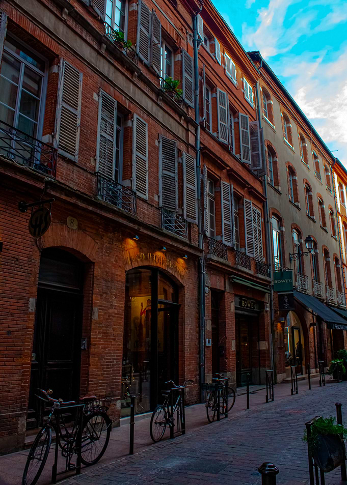 French Brick Building Street