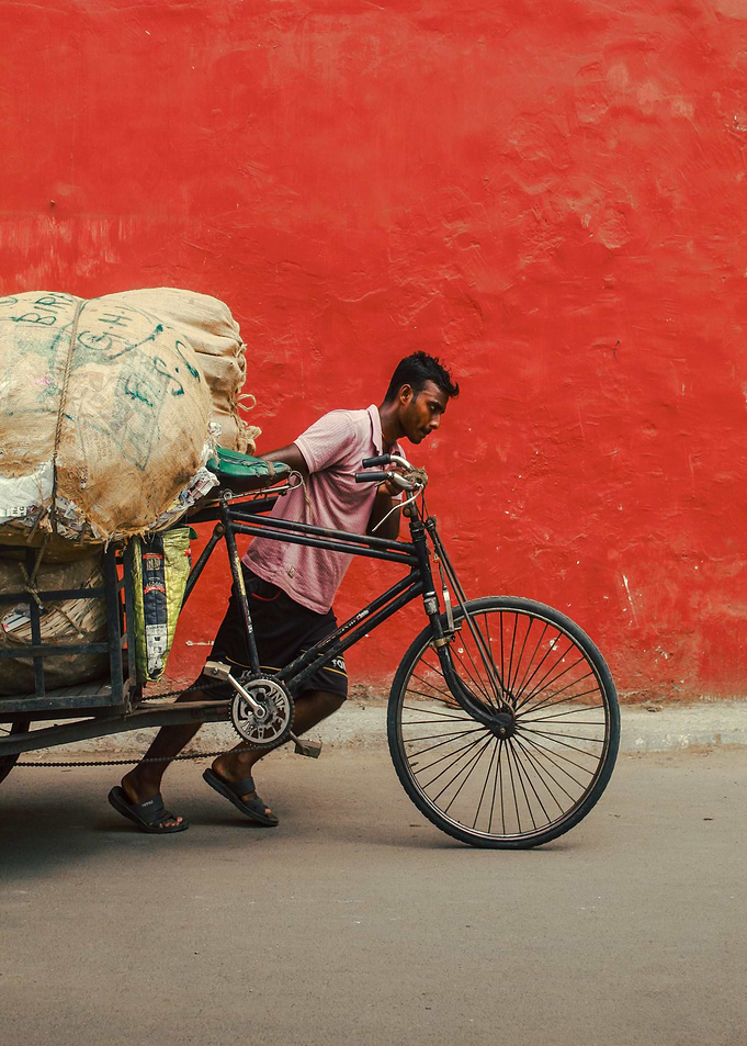 Man Pulling Cart