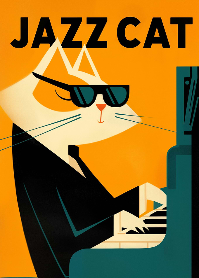 Jazz Cat Poster - Club jazz