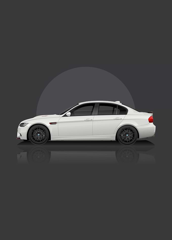 White BMW E90 M3