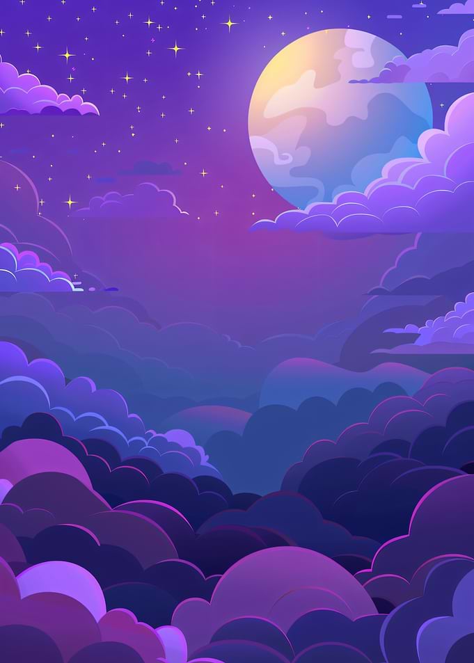 Night Sky with Full Moon