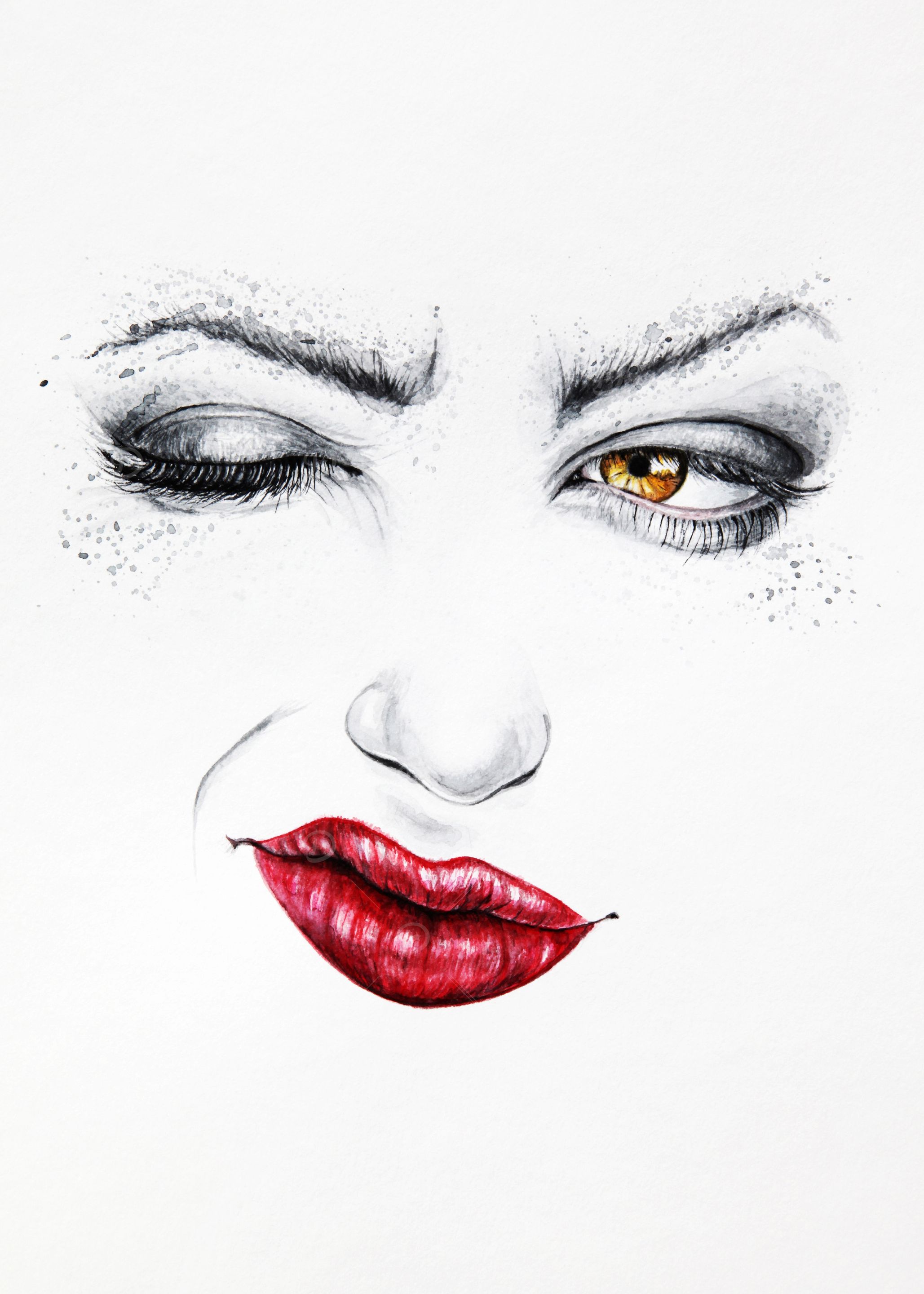 Winking Woman Portrait