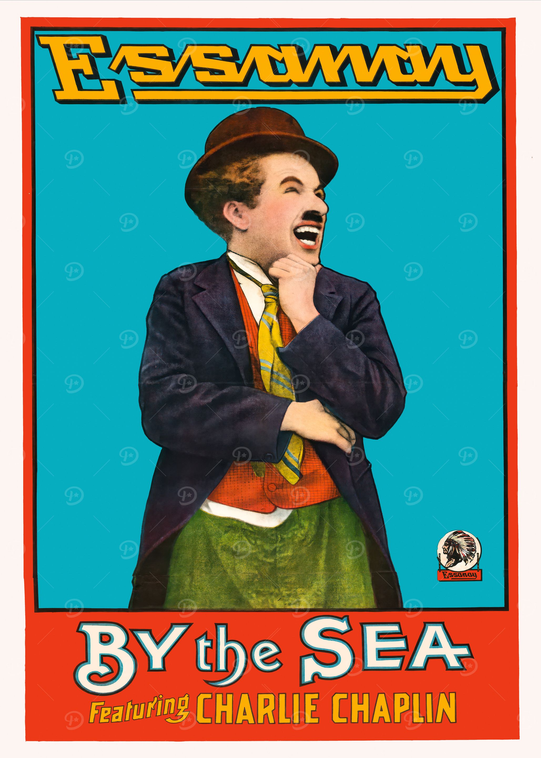 Charlie Chaplin By the Sea Poster