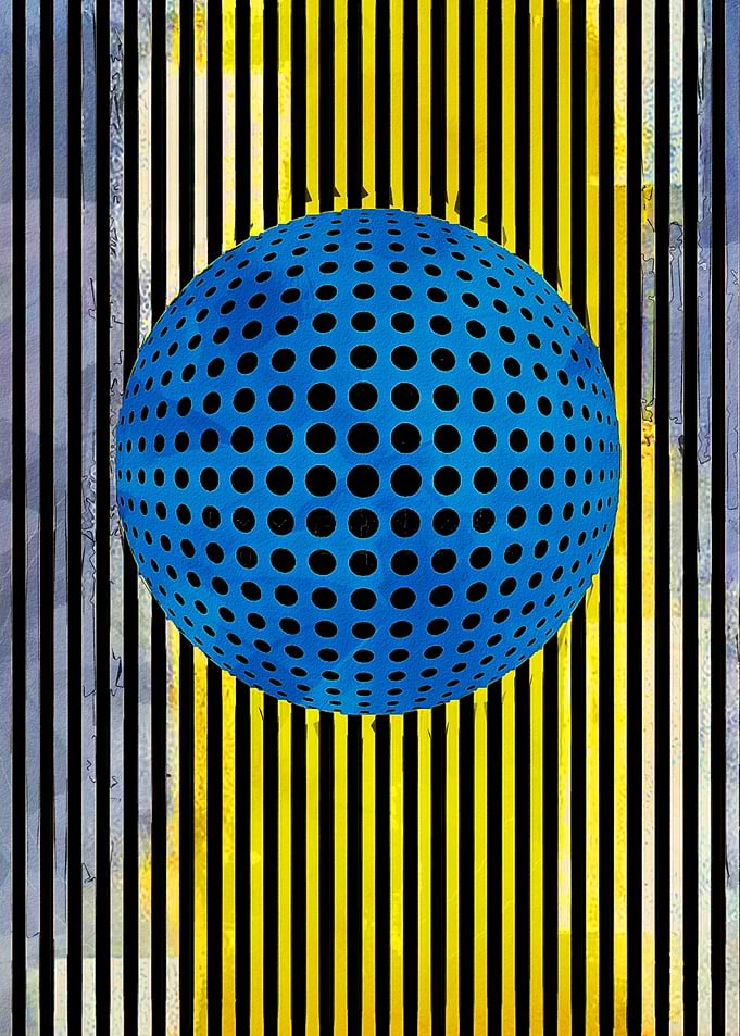 Blue Sphere with Black Dots