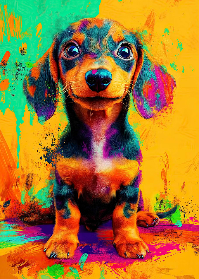 Colorful Dachshund Puppy