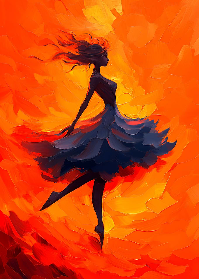 Woman in Blue Dress