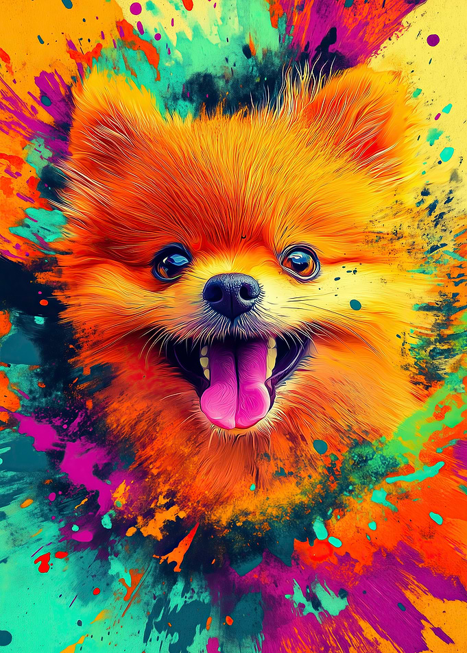 Colorful Pomeranian Dog