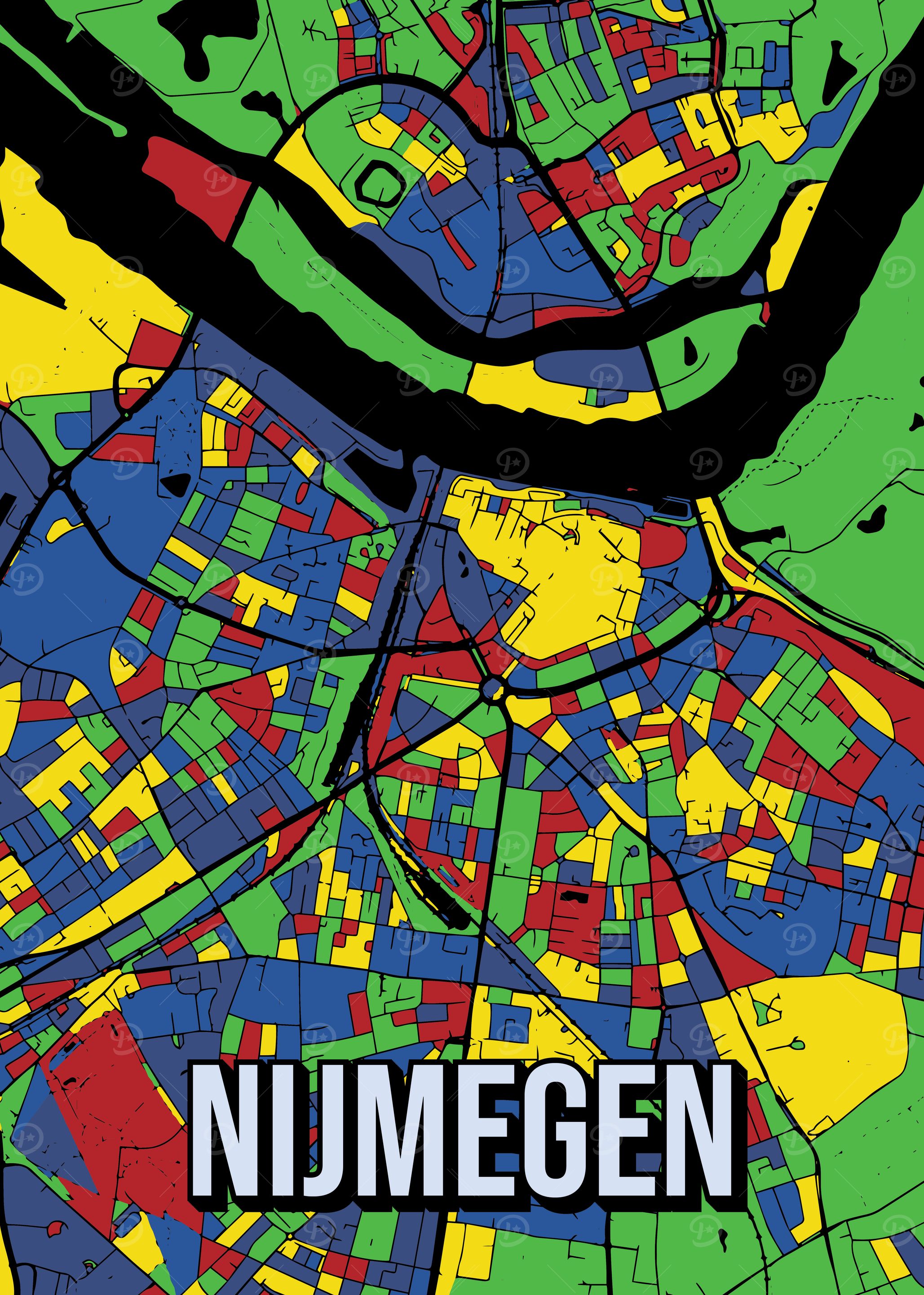 Nijmegen City Map Pop Art Travel