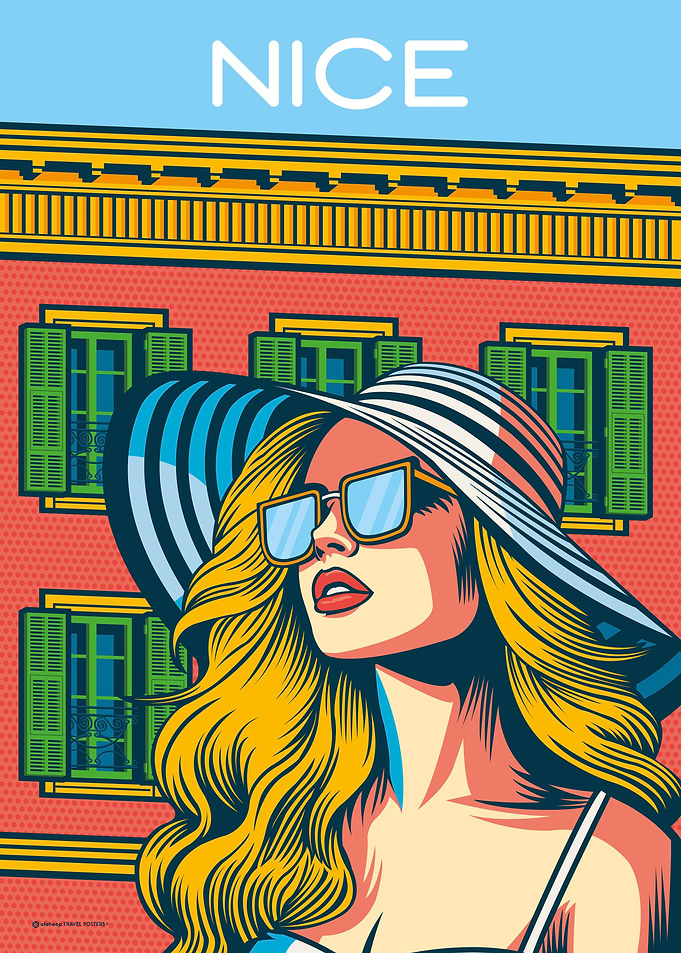 Nice France Illustration Travel Art Print