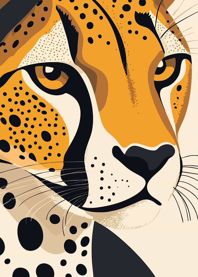 Cheetah Minimalist Art