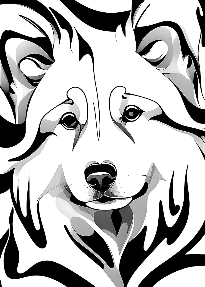 Dog Portrait in Black and White
