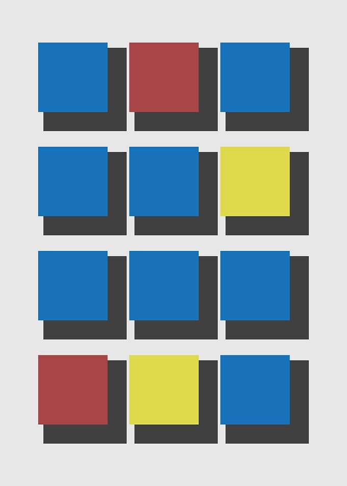 Bauhaus blue squares fantasy