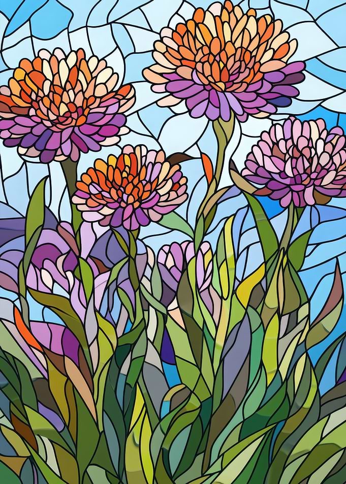 Stained Glass Flowers