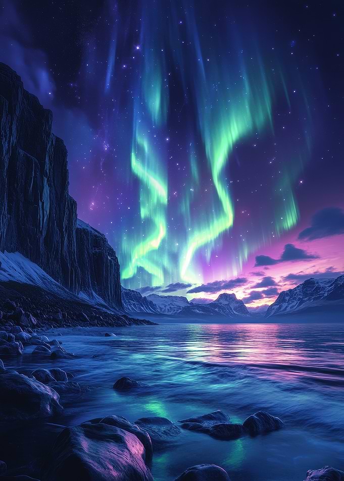 Aurora Borealis Landscape