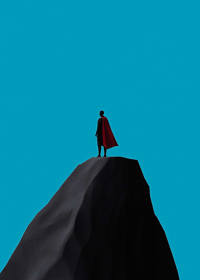 Superhero on Mountaintop