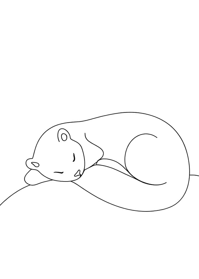 Sleeping Otter Line Art