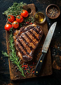 Grilled Steak with Rosemary