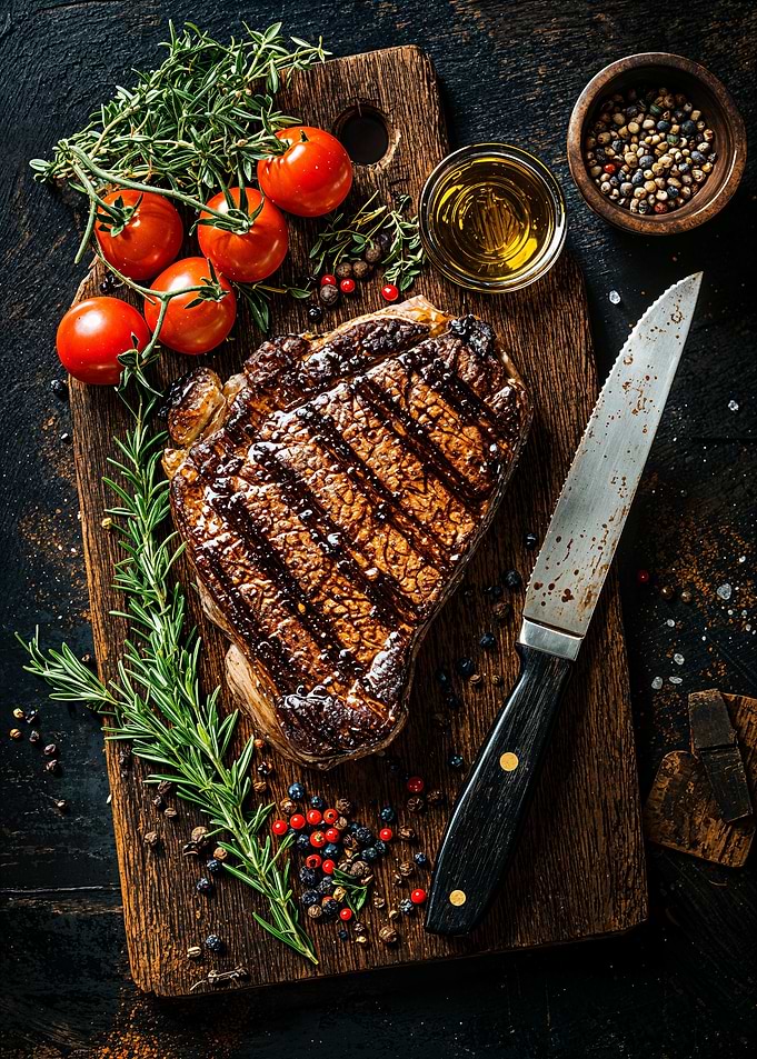 Grilled Steak with Rosemary
