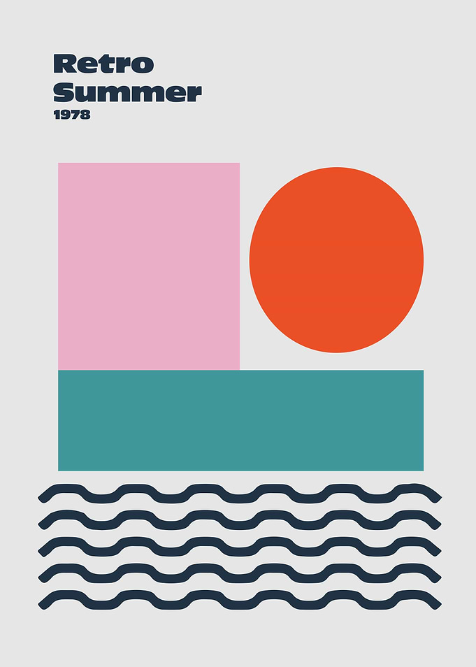 Retro Bauhaus Geometric Summer Shapes