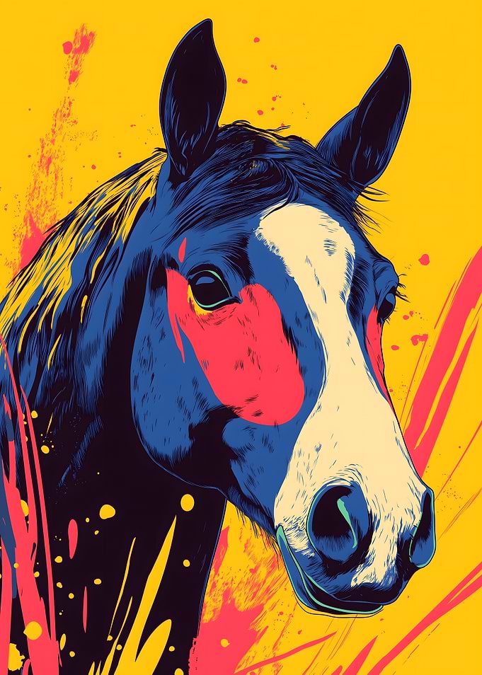 Horse Portrait in Bold Colors