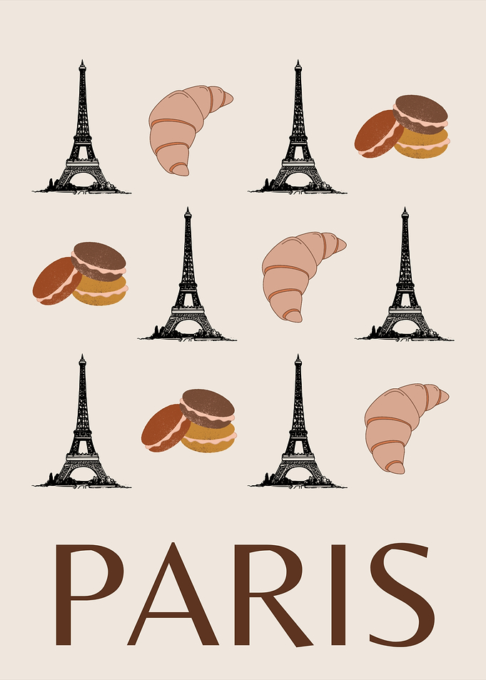 Parisian Delights Print Boho Terracotta Tones