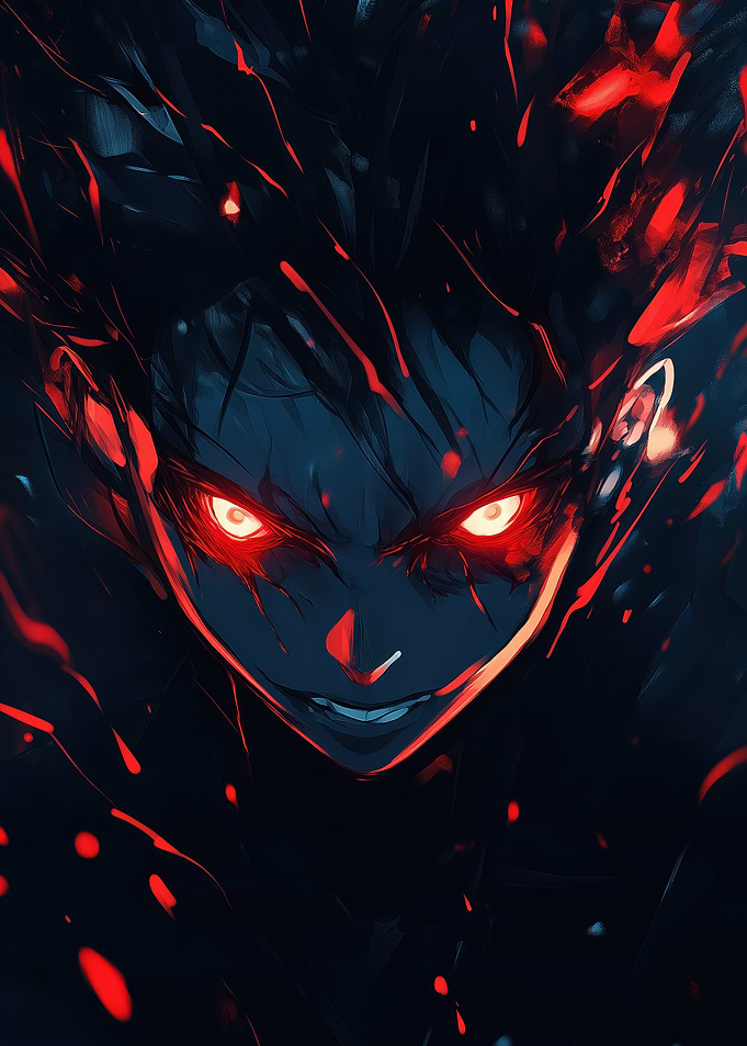 Anime Character with Red Eyes