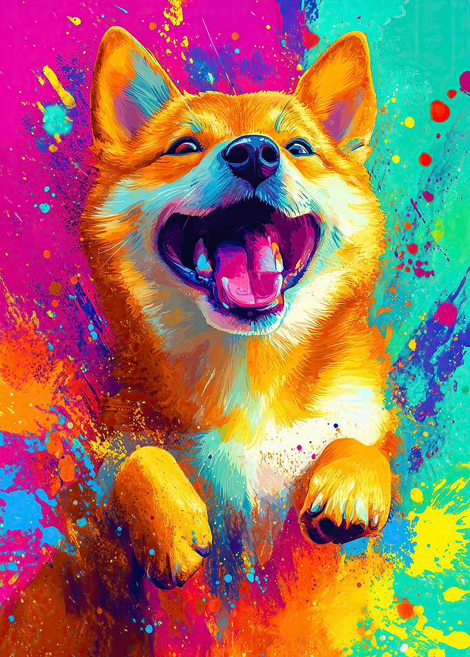 Happy Shiba Inu Painting