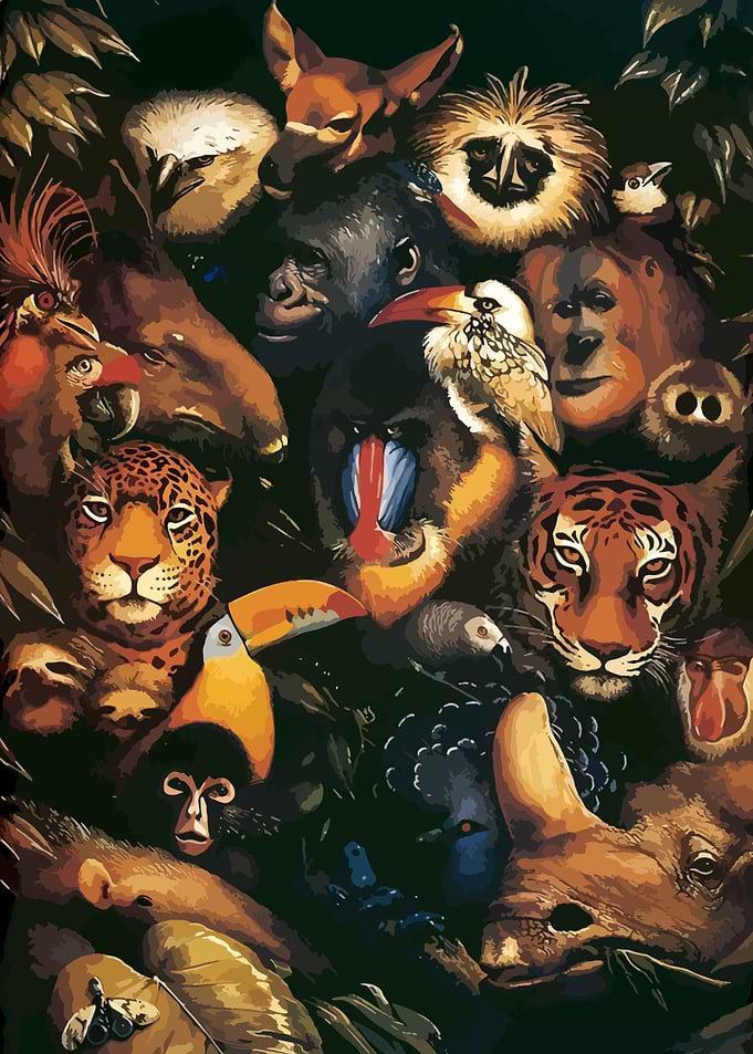 Jungle Animal Collage