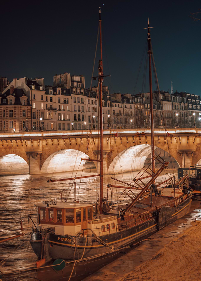 Boat Docked in Paris