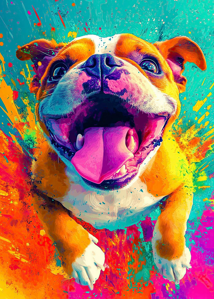 Happy Bulldog Splash Art