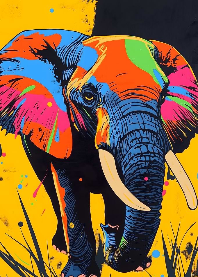 Colorful Elephant Art