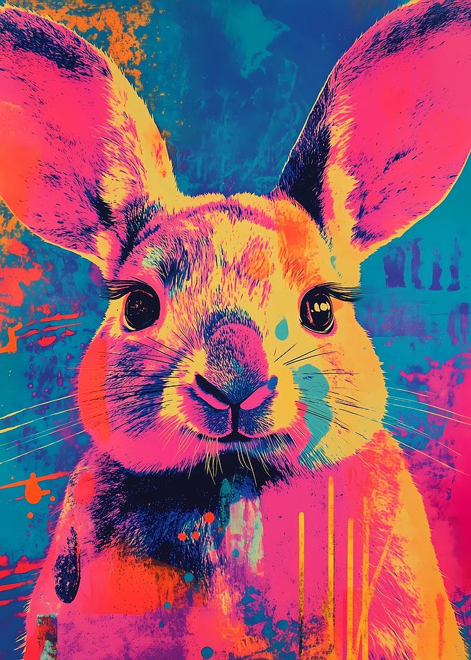Neon Bunny Portrait