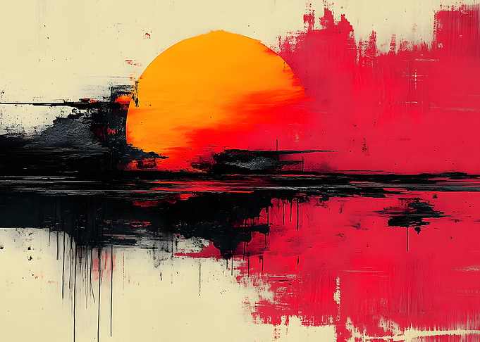 Abstract Sunset Painting