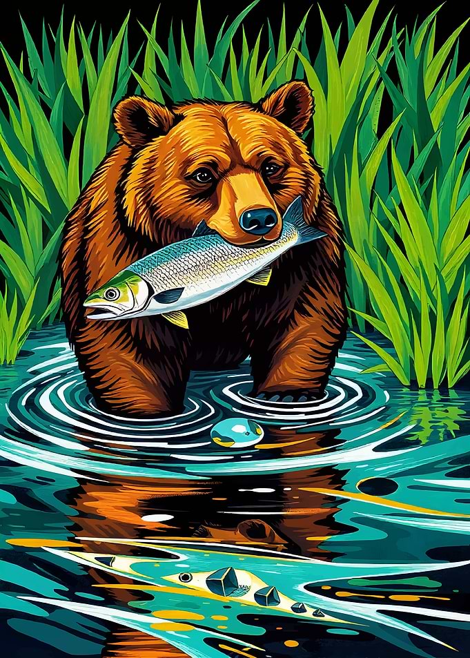 Bear with Salmon