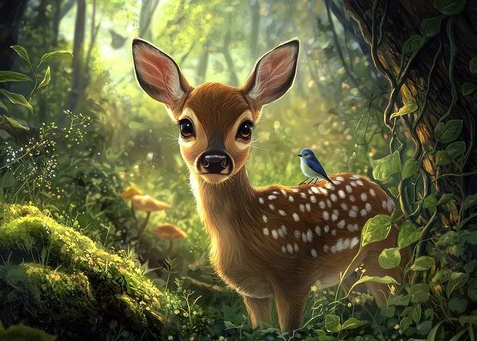 Fawn in the Forest