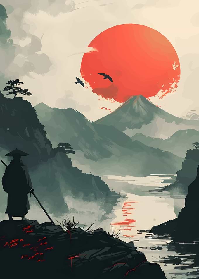 Japanese Mountain Sunset