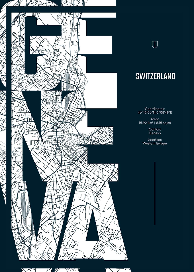 Geneva City Map Art