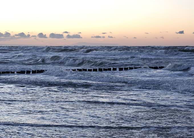 Stormy Sea at Sunset