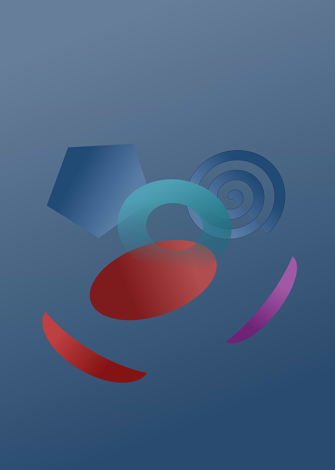 Abstract Geometric Blue Shapes