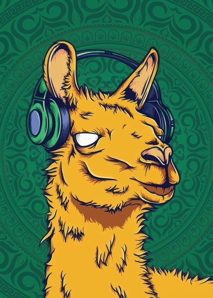 Llama with Headphones