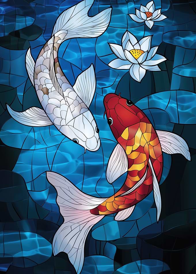 Koi Fish Stained Glass