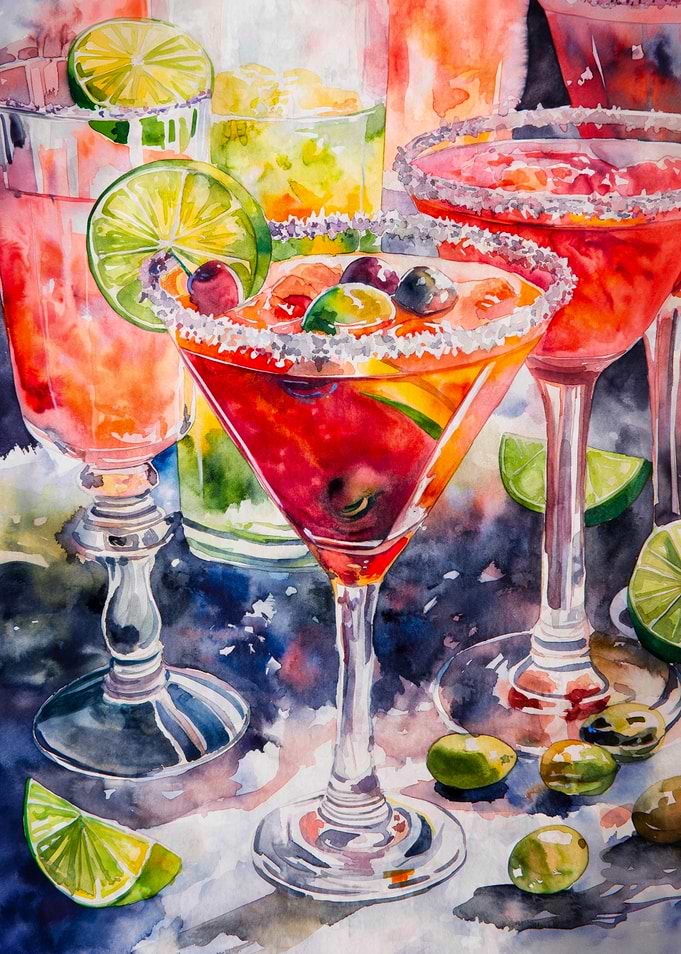 Watercolor Cocktail Art