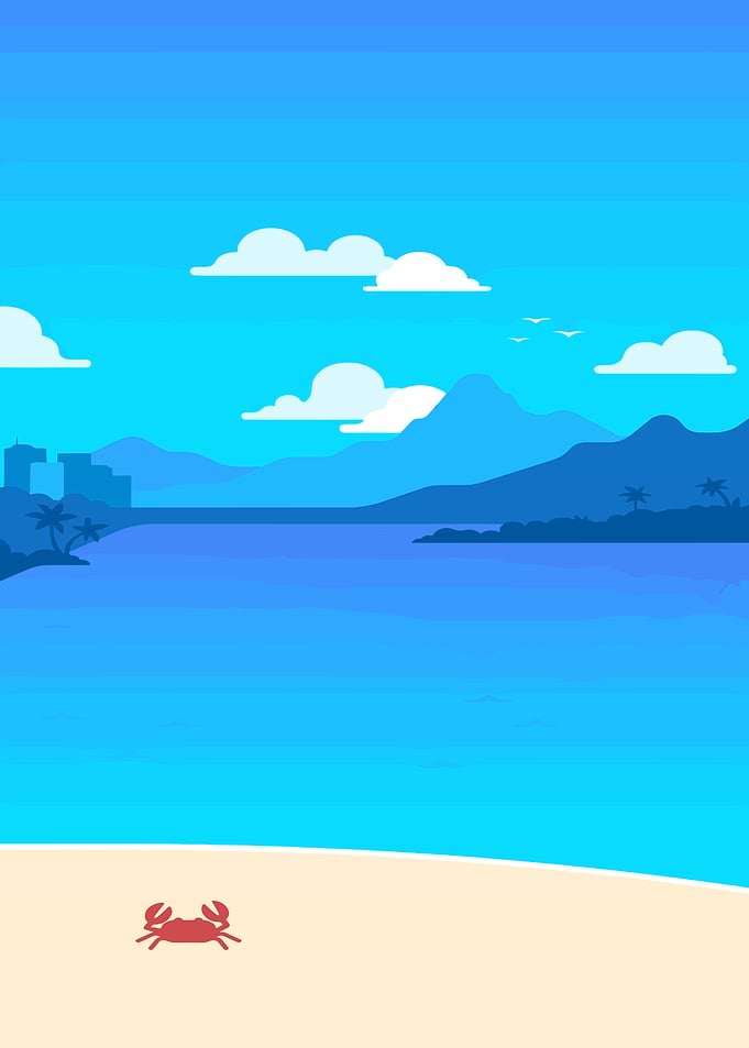 Beach Scene with Crab